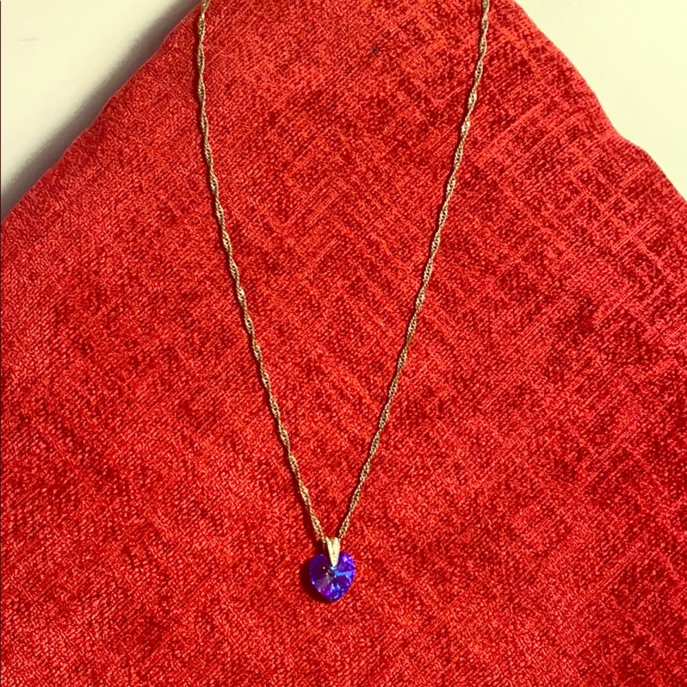 Blue heart stone necklace